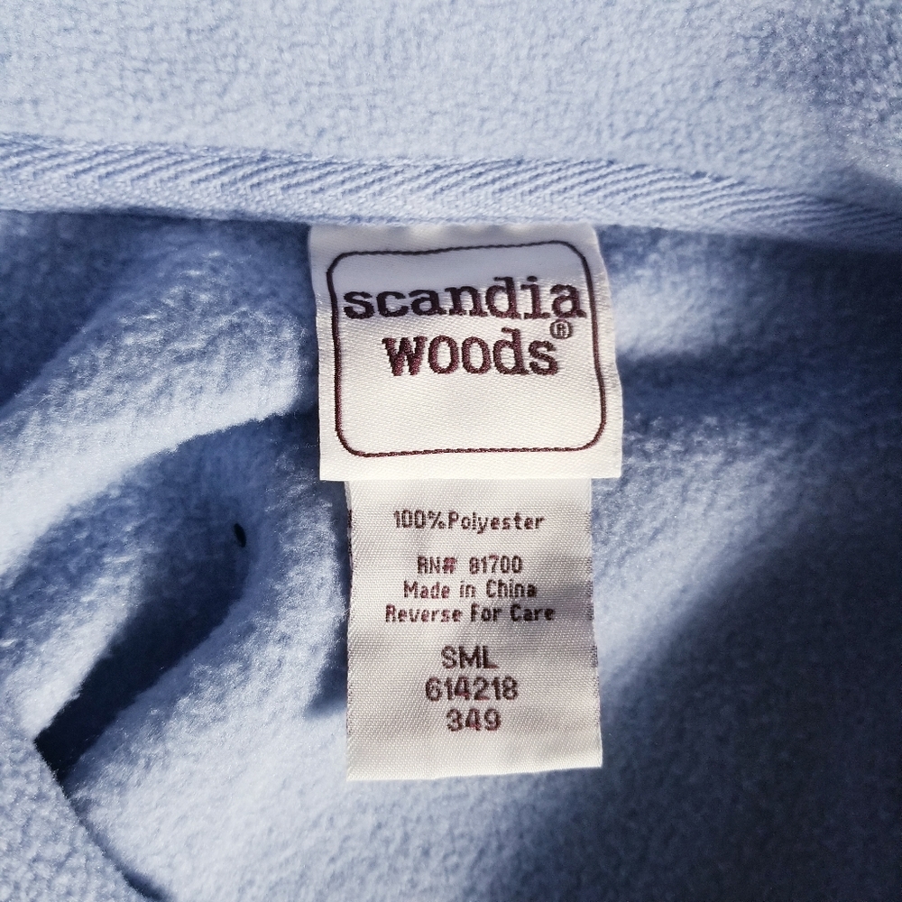 SCANDIA WOODS BLUE FLEECE QUARTER ZIP PULLOVER SIZE SMALL - Picture 3 of 7
